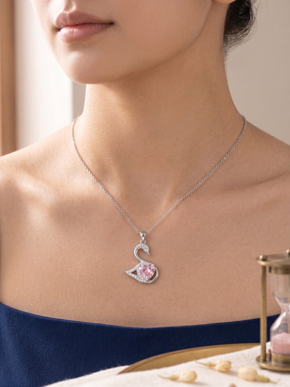 “Elegance That Speaks — 92.5 Sterling Silver Swan Locket”